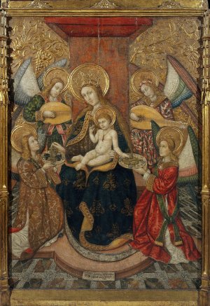 Virgin and Angels by Pedro Garcia De Benavarre Oil Painting