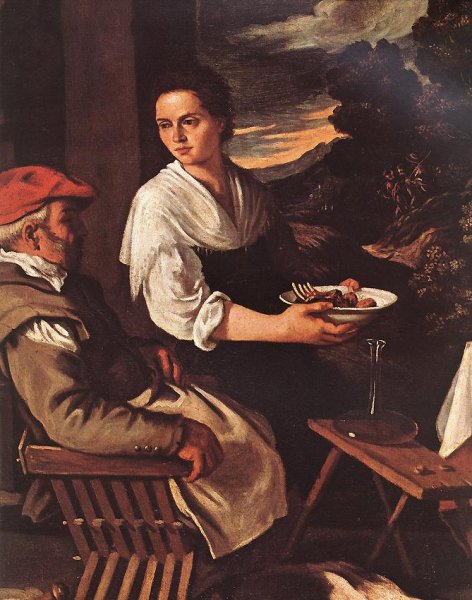 The Supper at Emmaus Detail by Pedro Orrente - Hand-Painted Oil Painting Reproduction