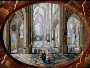 Interior of a Gothic Church Oil painting by Peeter Neeffs The Younger