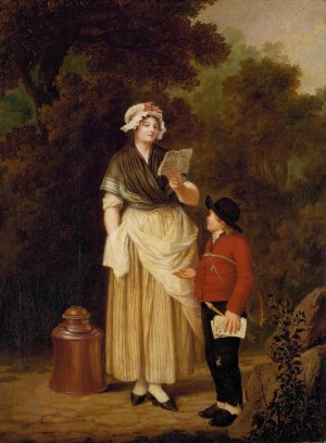 Maid Buying a Love-Ditty by Pehr Hillestrom Oil Painting