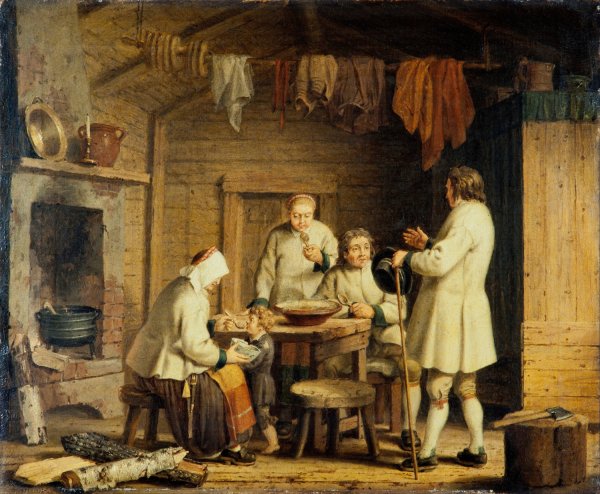 People from Mora in Dalecarlia  by Pehr Hillestrom - Hand-Painted Oil Painting Reproduction