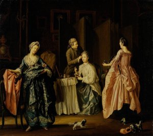 The Morning Toilet. Boudoir Scene by Pehr Hillestrom Oil Painting