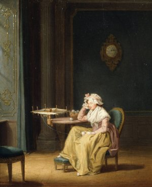 The Wool Winder by Pehr Hillestrom Oil Painting