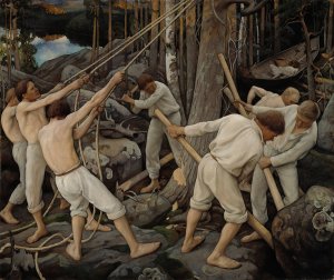 Pioneers In Karelia by Pekka Halonen Oil Painting