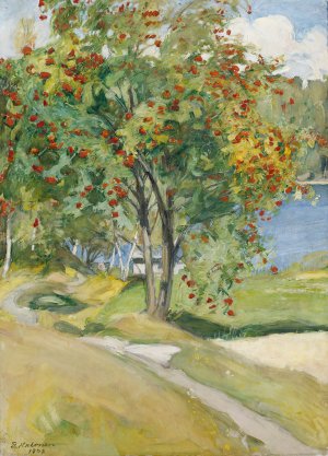 Rowan Tree Oil painting by Pekka Halonen