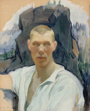 Self-Portrait by Pekka Halonen Oil Painting
