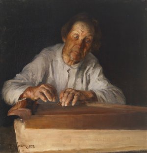 The Kantele Player by Pekka Halonen Oil Painting