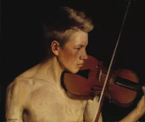 The Violinist by Pekka Halonen Oil Painting