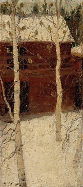Titmice in Birch Trees by Pekka Halonen Oil Painting