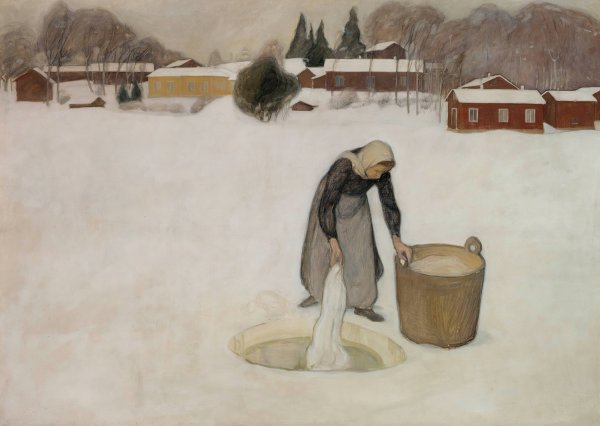 Main Product Photo of Washing on the Ice  Painting by Pekka Halonen