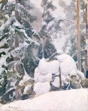 Winter landscape by Pekka Halonen Oil Painting