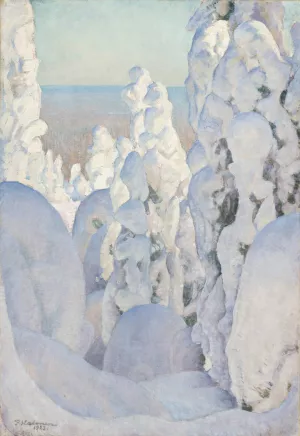 Winter Landscape, Kinahmi by Pekka Halonen Oil Painting
