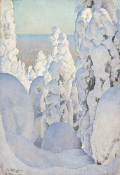 Winter Landscape, Kinahmi  by Pekka Halonen - Hand-Painted Oil Painting Reproduction
