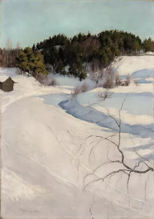 Winter Landscape, Myllykyla by Pekka Halonen Oil Painting