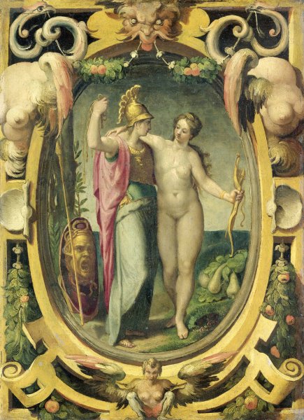 Main Product Photo of Venus and Minerva  Painting by Pellegrino Tibaldi