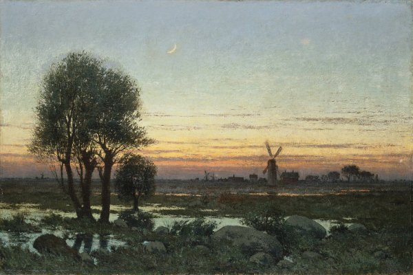 Autumn Landscape in the Glow of Sunset by Per Ekstrom - Hand-Painted Oil Painting Reproduction
