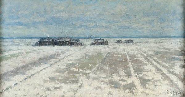 Winter Landscape. Oland Scene  by Per Ekstrom - Hand-Painted Oil Painting Reproduction