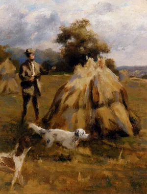 A Shooting Study by Percival Leonard Rosseau Oil Painting