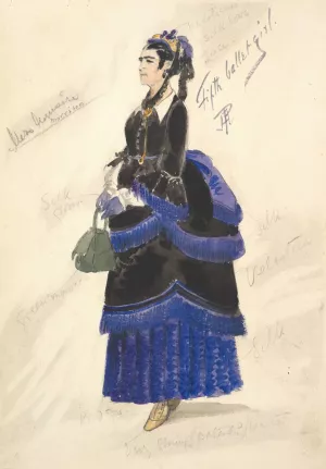Costume Design for 'Fifth Ballet Girl' by Percy Anderson Oil Painting