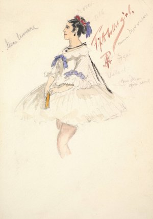 Costume Design for 'Fifth Ballet Girl' by Percy Anderson Oil Painting