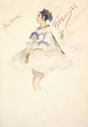 Costume Design for 'Fifth Ballet Girl' by Percy Anderson Oil Painting