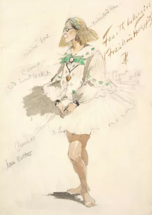 Costume Design for 'Fourth Ballet Girl by Percy Anderson Oil Painting