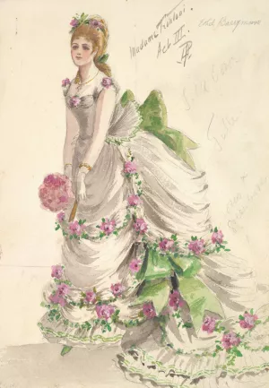Costume Design for 'Madame Trentoni', Act III Oil painting by Percy Anderson