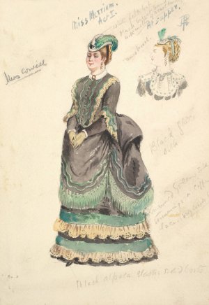 Costume Design for 'Miss Merriam' Act I by Percy Anderson Oil Painting