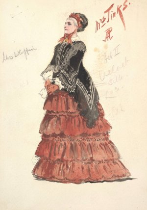 Costume Design for 'Mrs. Jinks', Act II by Percy Anderson Oil Painting
