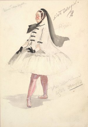 Costume Design for 'Sixth Ballet Girl' by Percy Anderson Oil Painting