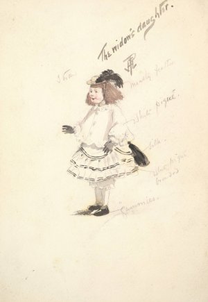 Costume Design for 'The Widow's Daughter' by Percy Anderson Oil Painting