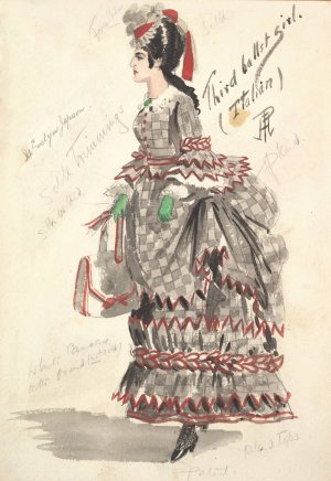 Costume Design for 'Third Ballet Girl by Percy Anderson Oil Painting