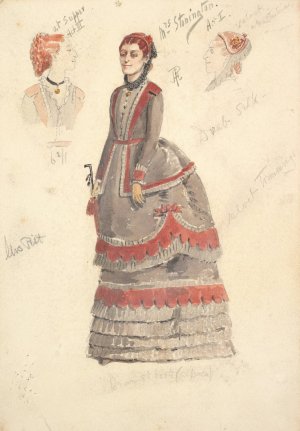 Costume Designs for 'Mrs. Stonington'for Act I and Act III by Percy Anderson Oil Painting
