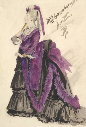 Design Costume for 'Mrs. Greenborough', Act III by Percy Anderson Oil Painting