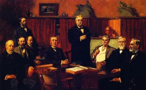 The First Board of Trustees of the Detroit Museum of Art by Percy Ives - Oil Painting Reproduction