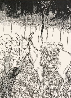 The Ass and the Dog by Percy J. Billinghurst Oil Painting
