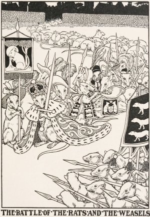 The Battle of the Rats and the Weasels by Percy J. Billinghurst Oil Painting