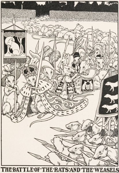 The Battle of the Rats and the Weasels  by Percy J. Billinghurst - Hand-Painted Oil Painting Reproduction