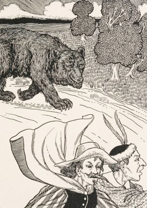 The Bear and the Two Companions by Percy J. Billinghurst Oil Painting