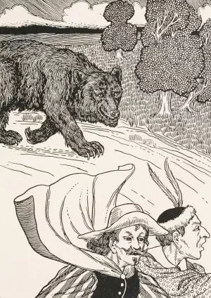 The Bear and the Two Companions by Percy J. Billinghurst Oil Painting