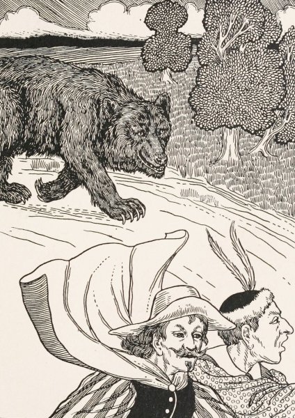 The Bear and the Two Companions  by Percy J. Billinghurst - Hand-Painted Oil Painting Reproduction
