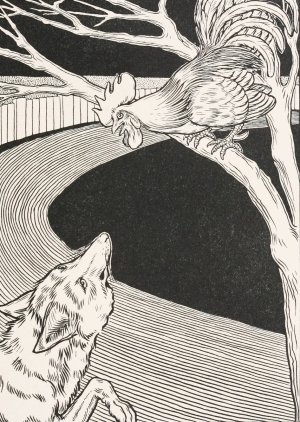 The Cock and the Fox by Percy J. Billinghurst Oil Painting