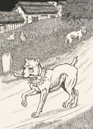 The Dog whose Ears were Cropped by Percy J. Billinghurst Oil Painting