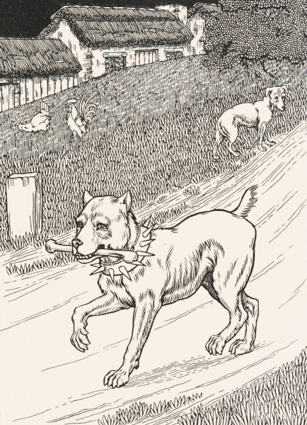 The Dog whose Ears were Cropped  by Percy J. Billinghurst - Hand-Painted Oil Painting Reproduction