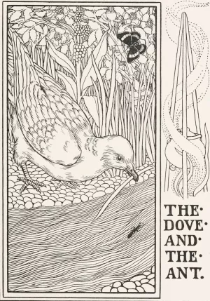 The Dove and the Ant by Percy J. Billinghurst Oil Painting