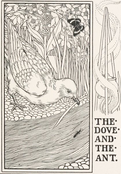 The Dove and the Ant  by Percy J. Billinghurst - Hand-Painted Oil Painting Reproduction
