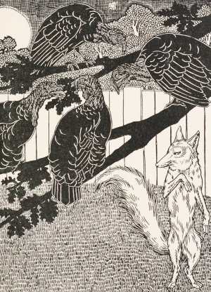 The Fox and the Turkeys by Percy J. Billinghurst Oil Painting