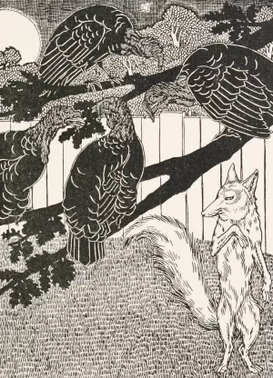The Fox and the Turkeys Oil painting by Percy J. Billinghurst