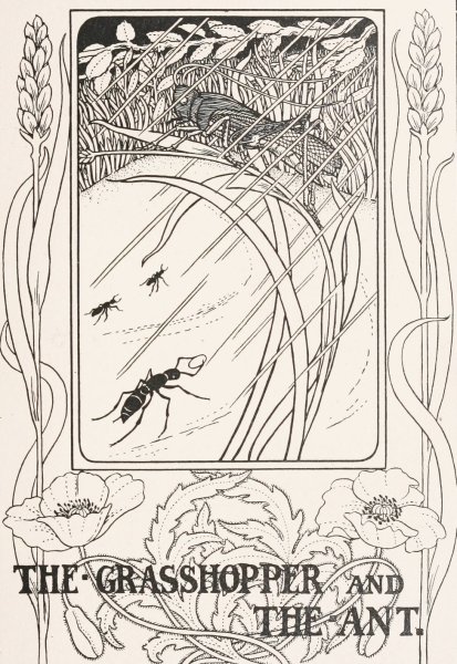 The Grasshopper and the Ant  by Percy J. Billinghurst - Hand-Painted Oil Painting Reproduction