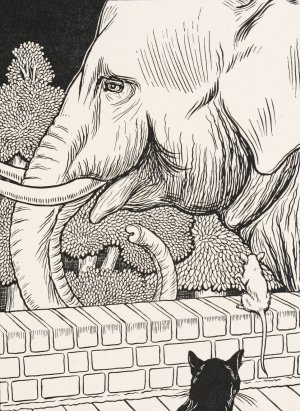 The Rat and the Elephant by Percy J. Billinghurst Oil Painting